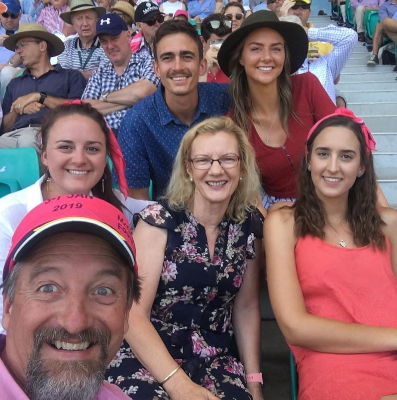 Mitchell Starc’s family watching a game of cricket in January 2019. Source: @cratssnr/Instagram